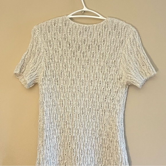 Dex Oatmeal Knit Short Sleeve V-Neck Sweater Dress – Size Medium EUC - Picture 8 of 13